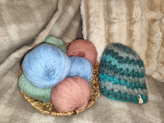 Bonnet crochet fait main Orpington - Emeraude